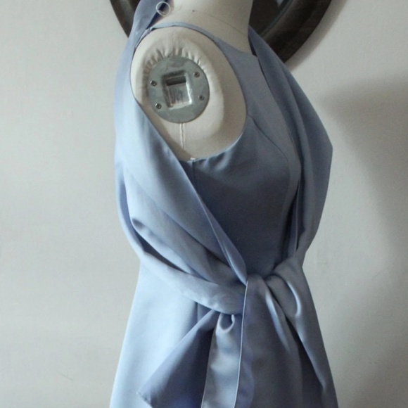 2000's Light Blue Satin Betsey & Adam by Jasmine Princess Line Evening Gown Prom - Picture 2 of 5